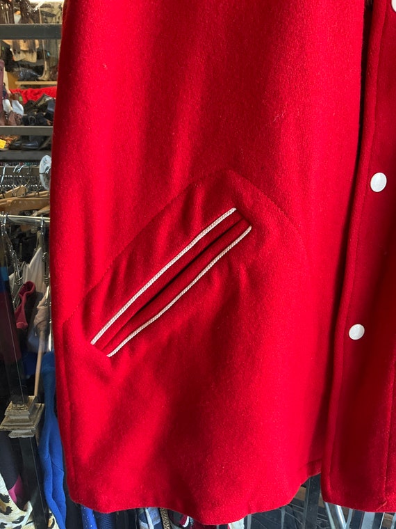 1980s Deerfoot 50s Style Bright Red Car Coat - image 4