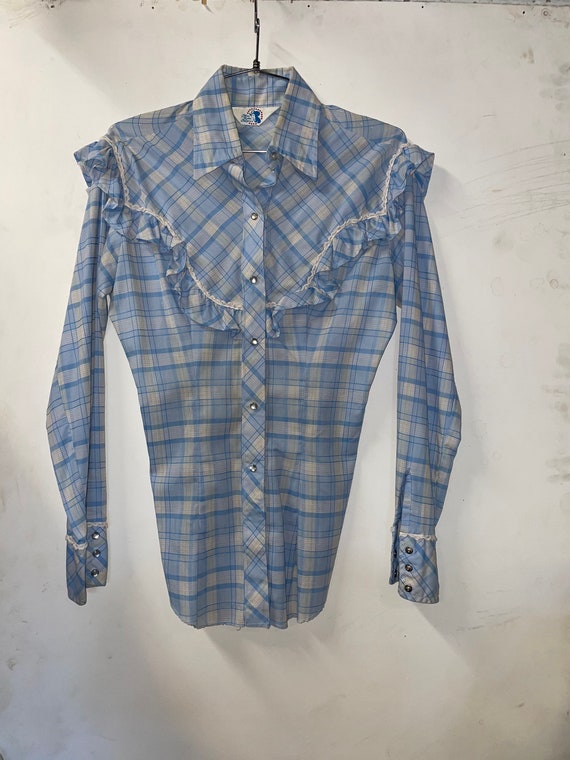 1980s Womens Pastel Western Shirt