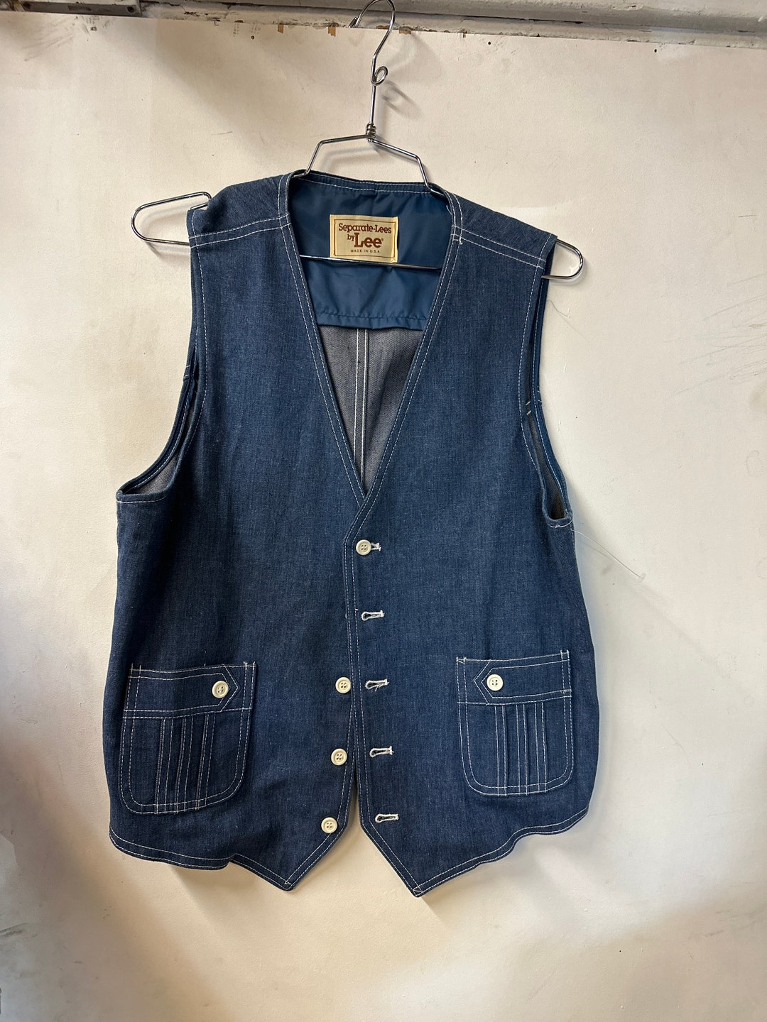 1970s Denim Vest by Lee - Etsy