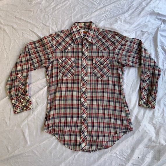 1970s Plaid Western Long Sleeve Shirt - Gem