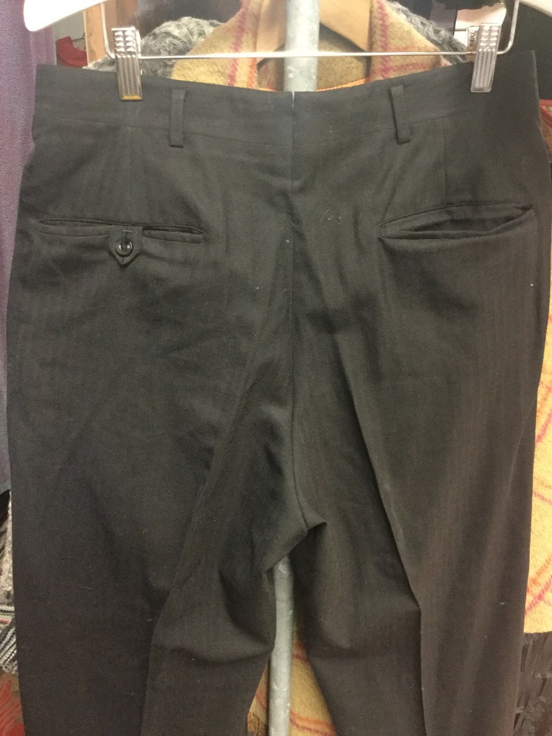 Mens 1950s Black Trouser Pants image 5