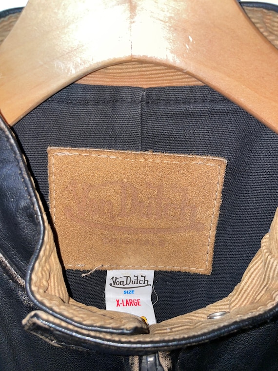 Mens Von Dutch Cafe Racer Leather Jacket - Etsy
