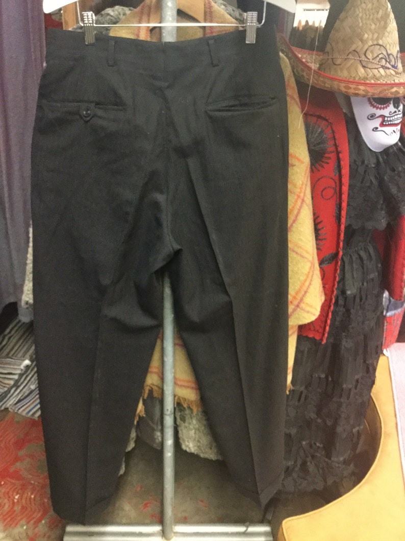 Mens 1950s Black Trouser Pants image 4