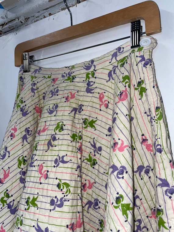 1950s Quilted novelty Print Circle Skirt - image 2