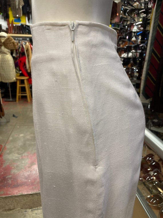 1990s White Rayon Louis Féraud Skirt - image 3