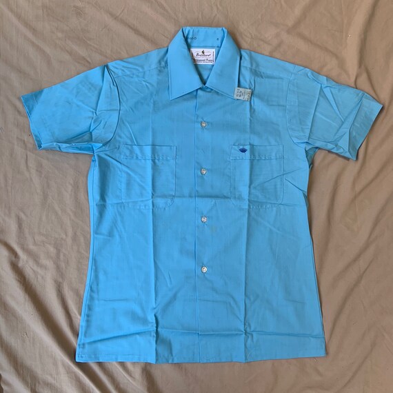 1960s Deadstock Baby Blue Button Up
