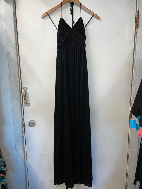 1970s Black Maxi Dress