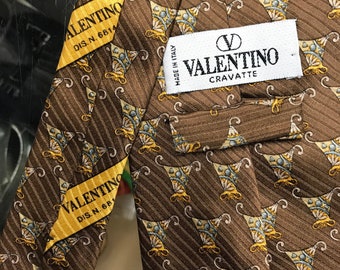 Valentino Brown Silk Tie
