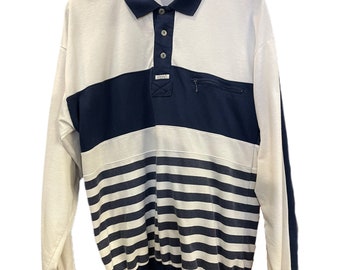 1980s Sasson Color Block Striped Pullover