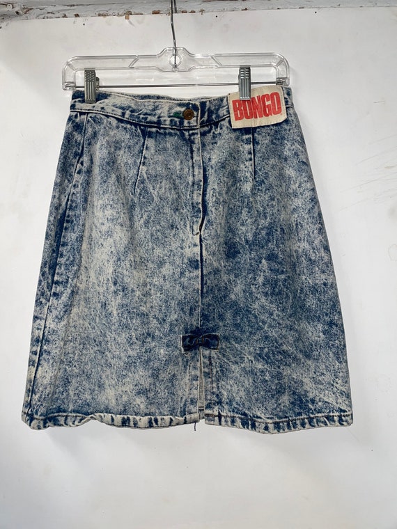 1980s Bongo Acid Wash Denim Skirt - image 2