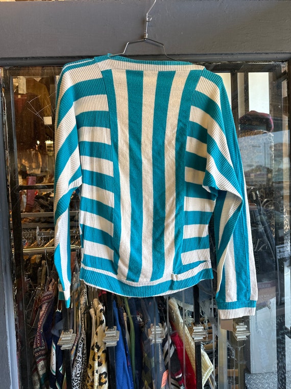 1980s Striped Boat Neck Top - image 1