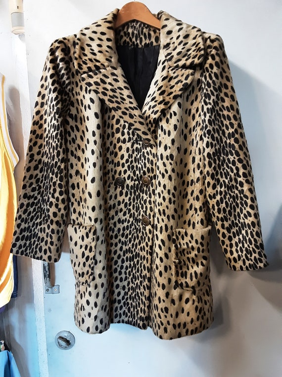 1960s Faux Leopard Fur Coat