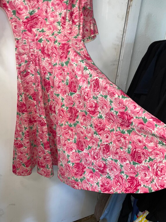 XXL 1950s Novelty Print Cotton Day Dress