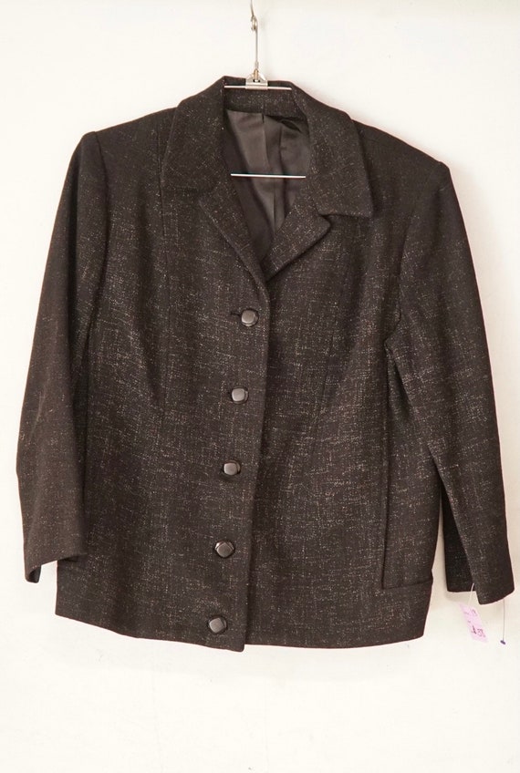 Women’s Black Wool Jacket Princess Seam Salt & Pe… - image 1