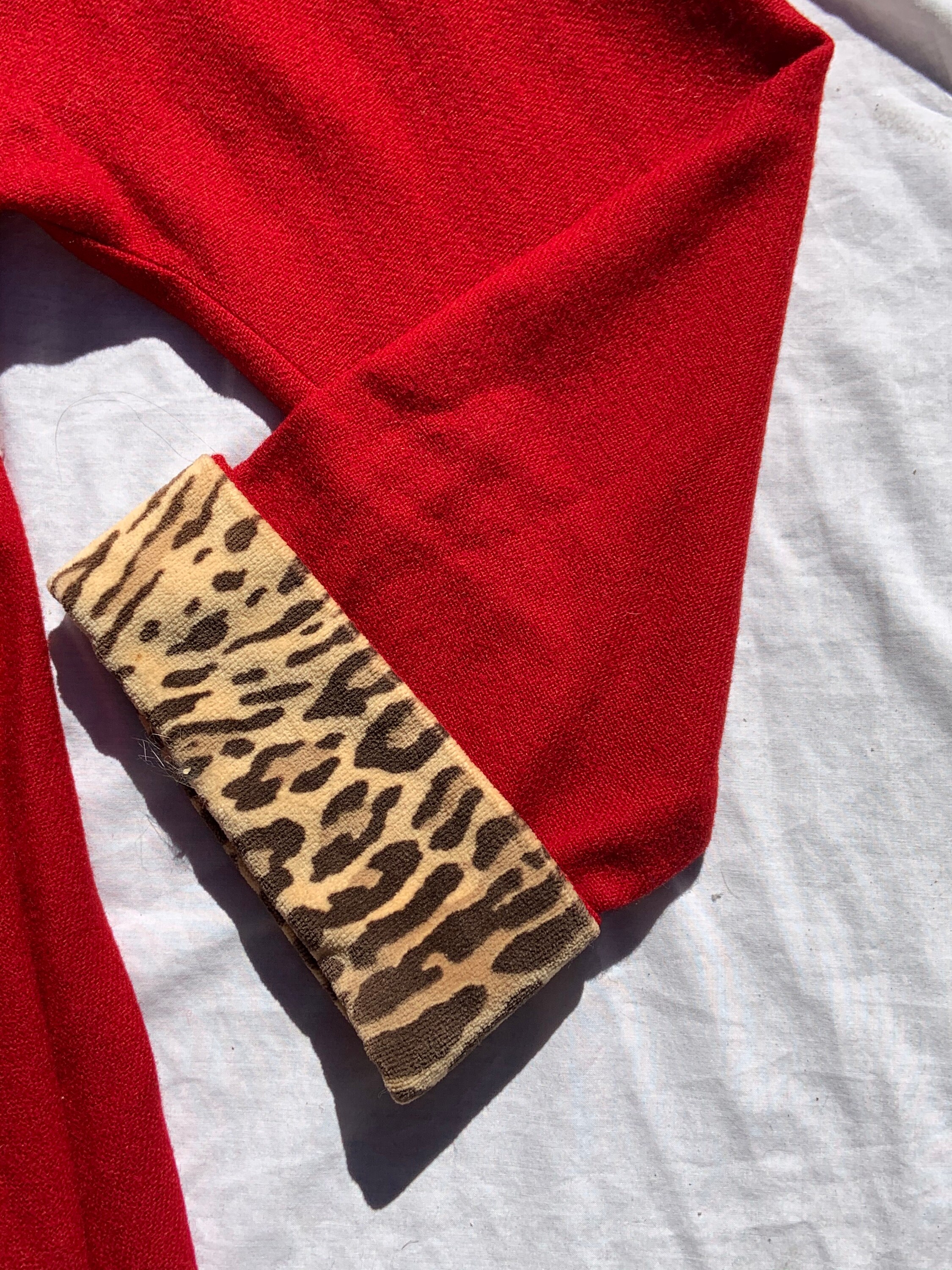 1940s Red Wool Robe/coat With Leopard Velvet Details - Etsy