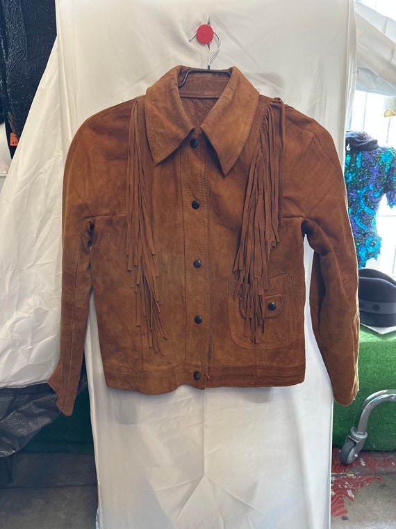 1960s Brown Suede Fringe Jacket