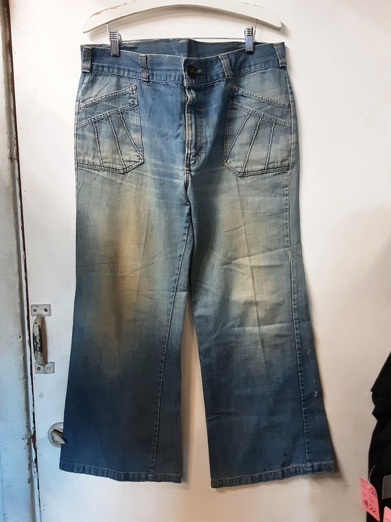 1970s Men's Denim Flare Jeans