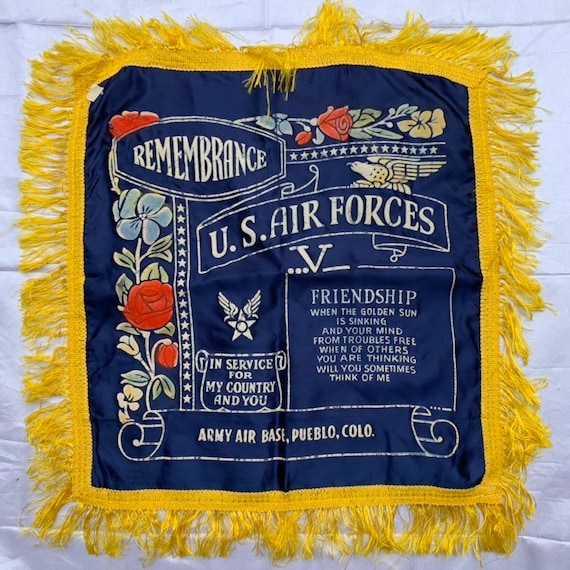 Vintage World War 2 1940s US Army Air Forces Souvenir Pillow