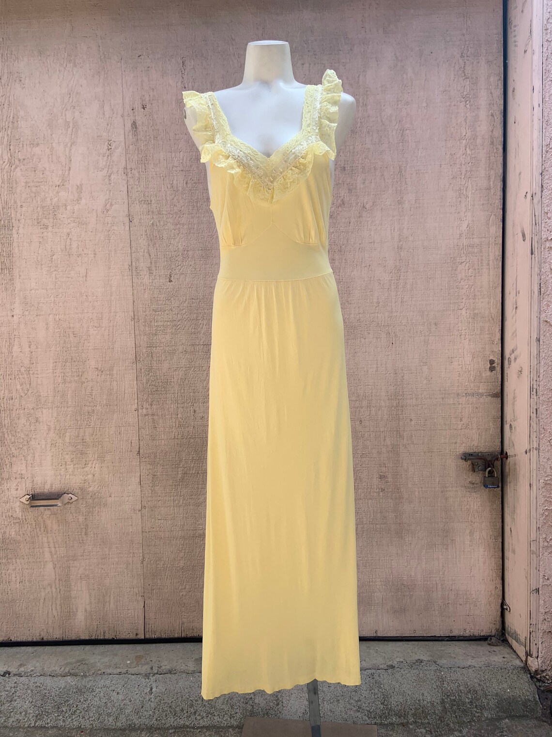 1950s Light Yellow Slip Dress Etsy