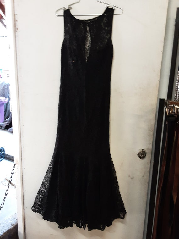 1950s Black Lace Mermaid Dress Long Length - Etsy