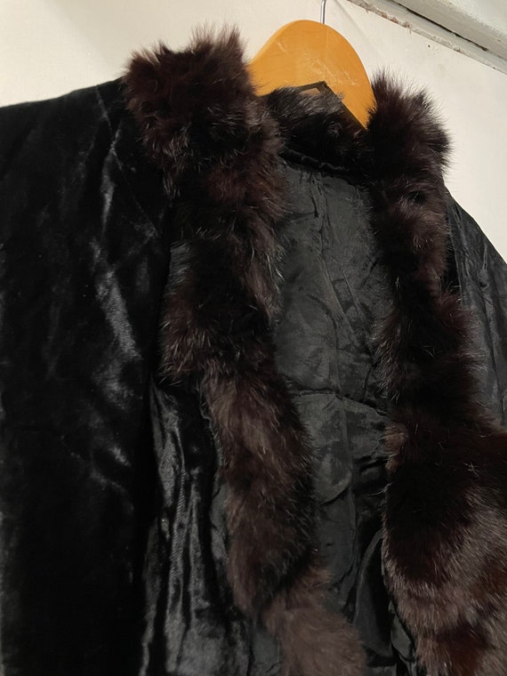 1940s Fur Trim Velvet Bolero Cropped Jacket - image 2