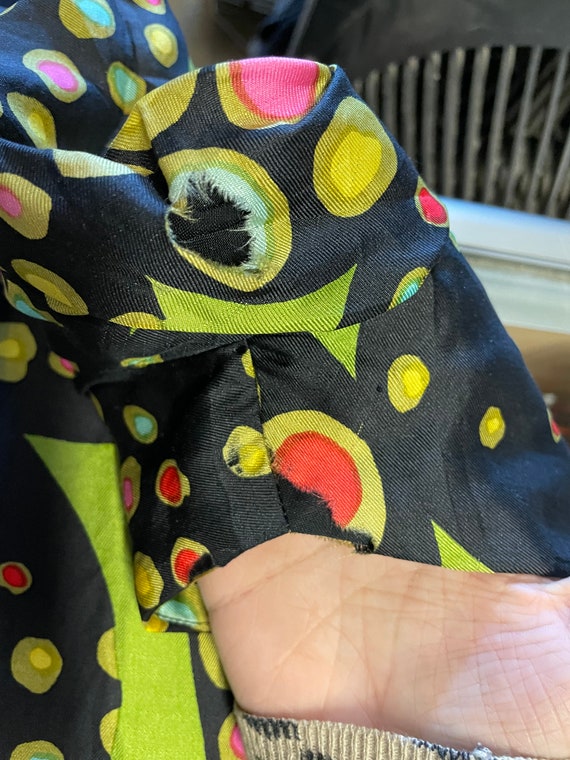 1960s Abstract Pattern Mod Sleeveless Mock Neck D… - image 8