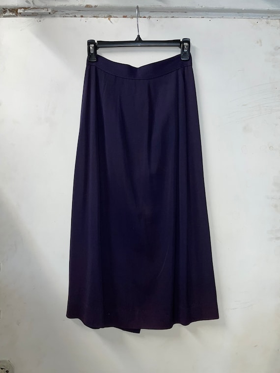 1195 Navy Blue-Purple Midi Skirt