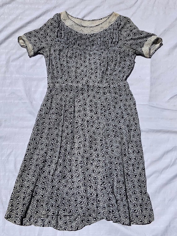 1940s Sheer Side Zip Dress - Gem
