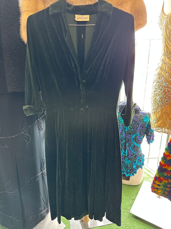 1960s Hovland Swanson Green Velvet Evening Dress - Etsy