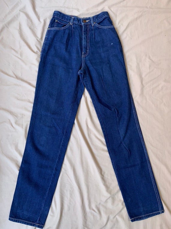 1980s Indigo High Waist Pants