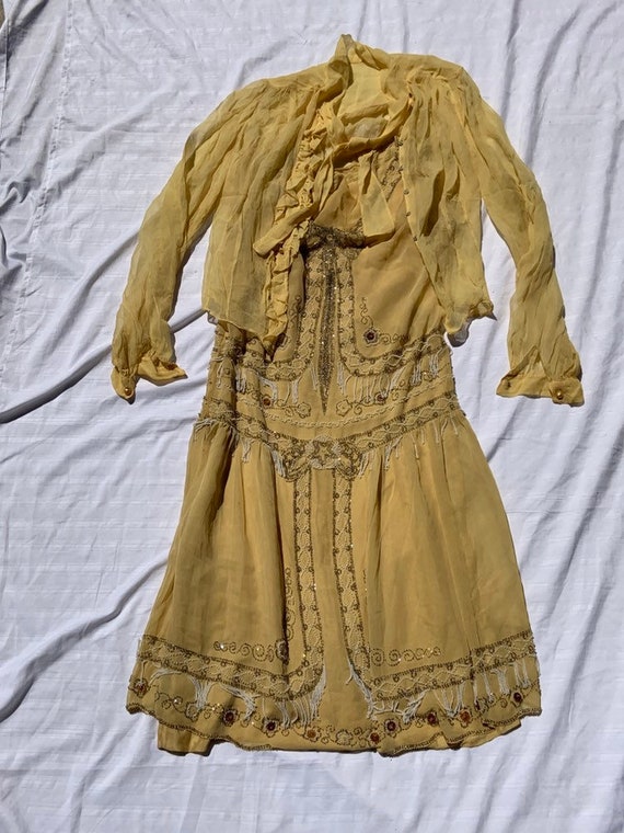 1920s Yellow Flapper Dress - image 3