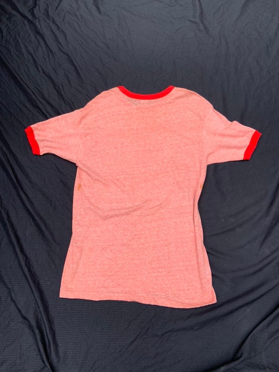 1970s Red Iron On Ringer T-Shirt View 2