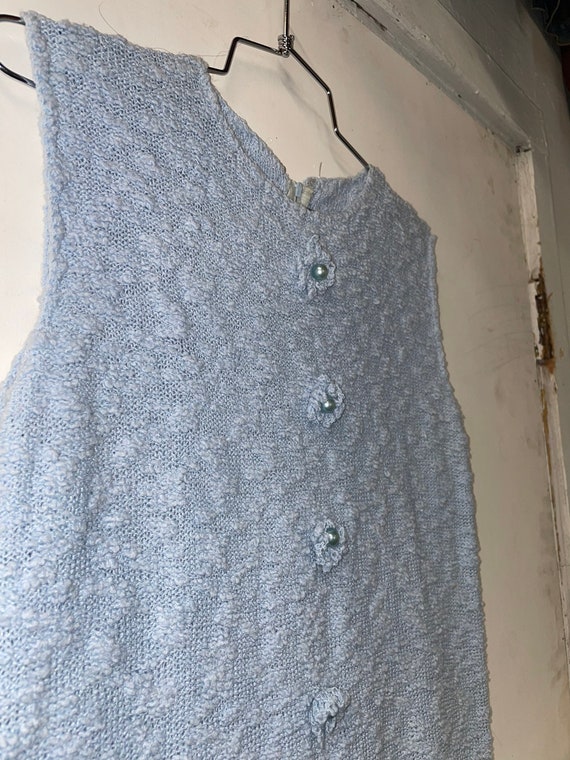 1960s Powder Blue Mod Sweater Knit Dress - image 3