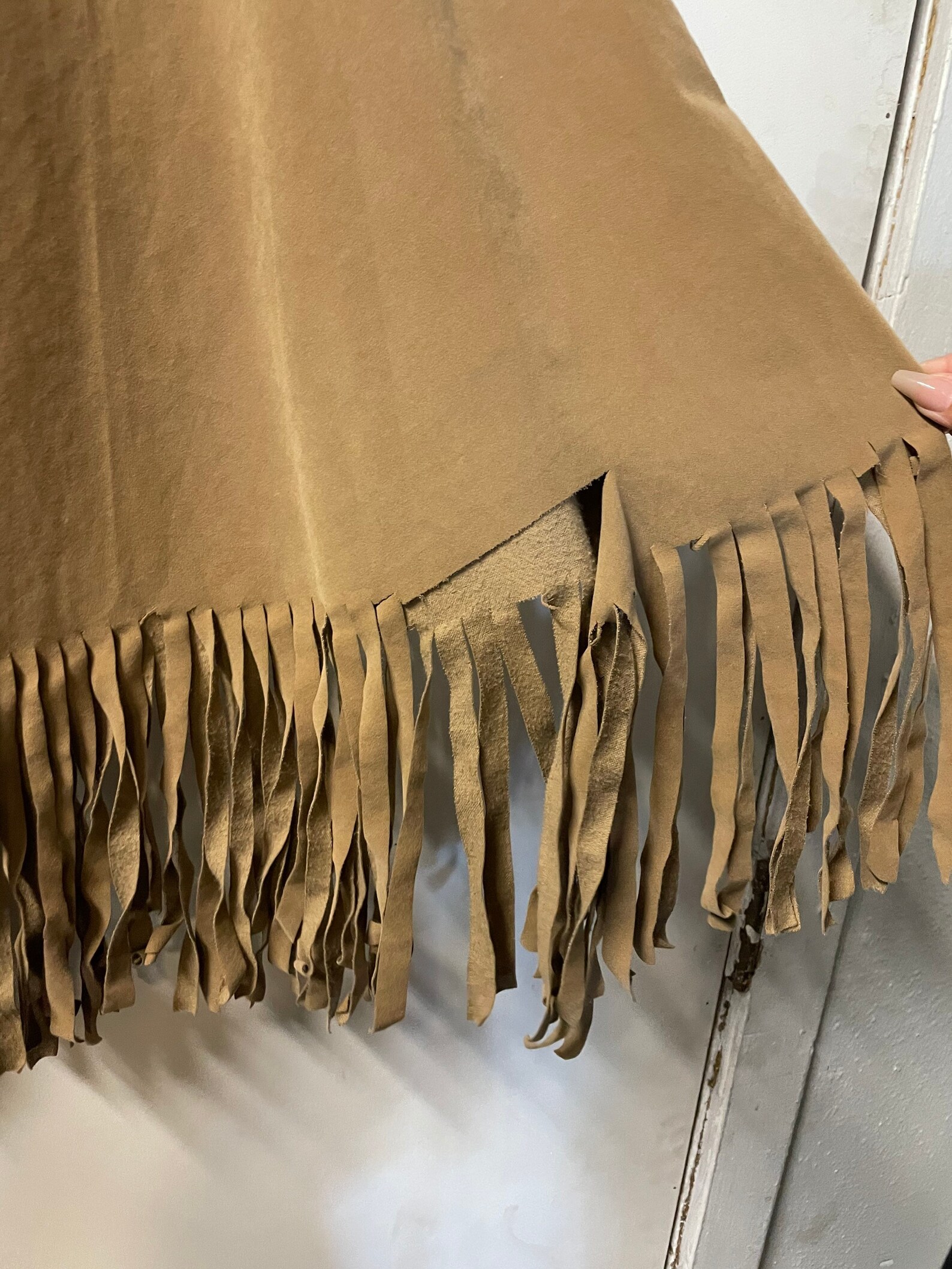 The Groove Faux Suede Fringe Skirt