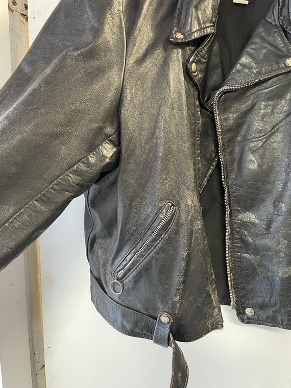 1980s Black Brooks Authentic Leather Jacket - image 6