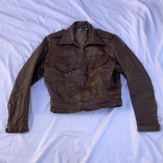 1970s Harley Davidson Brown Leather Jacket - image 1