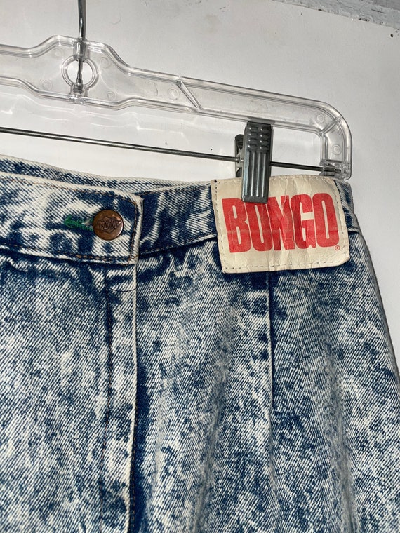1980s Bongo Acid Wash Denim Skirt - image 4