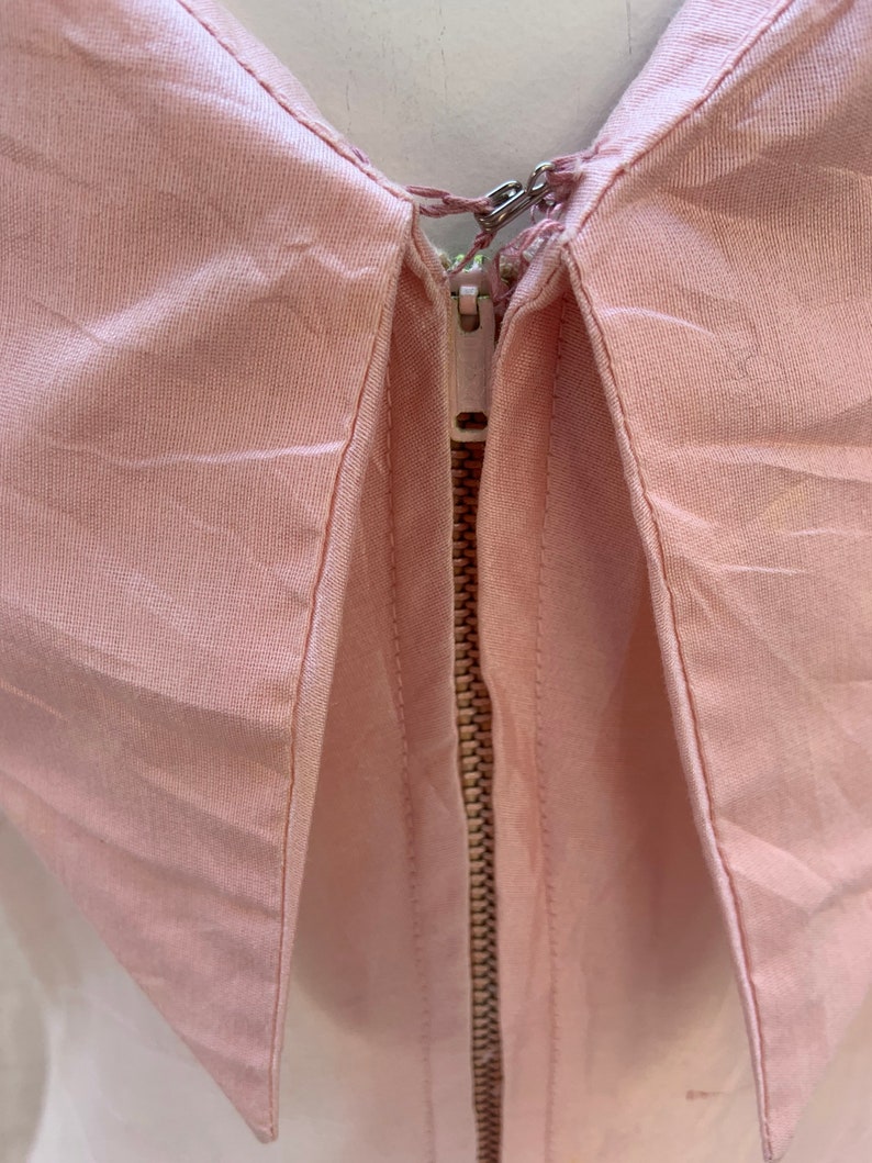 1950s Pink Raw Silk Dress image 5