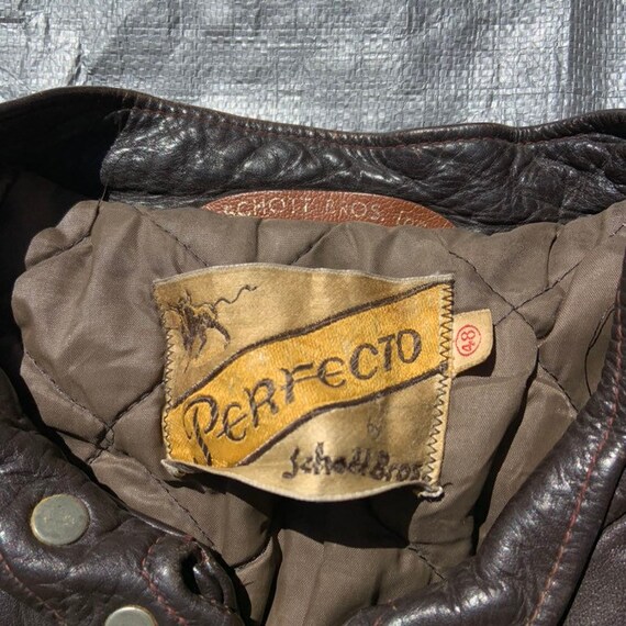 1950s Schott Perfecto Brown Leather Jacket - image 3