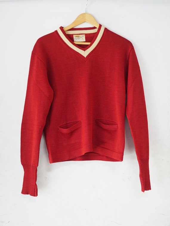 1940s Men’s Wool Varsity Pullover Sweater