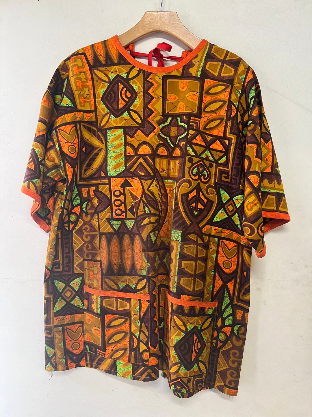 Smock Patch 1960s Tiki Smock With Patch Pockets - Etsy
