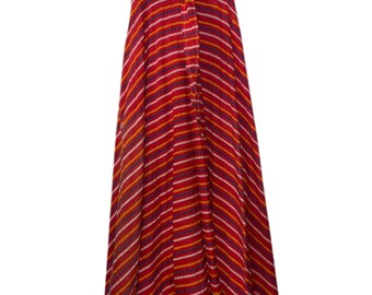 1970s Striped Maxi Wrap Skirt