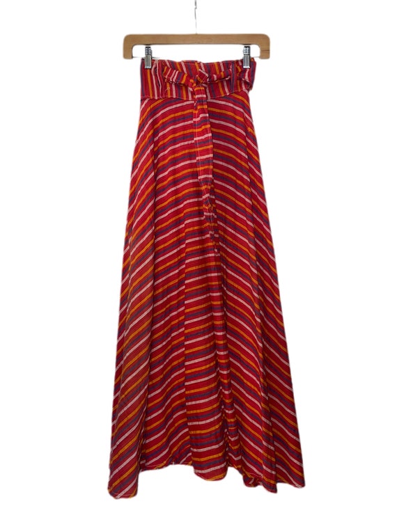 1970s Striped Maxi Wrap Skirt