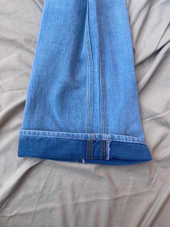 1970s Light Blue Lee Bell Bottoms - image 7