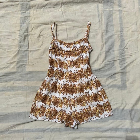 1950s Brown and White Play Suit