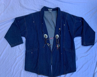 Manteau en denim personnalisé des années 1980