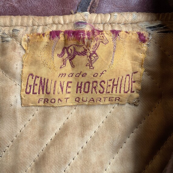 Early 1950s Chocolate Brown Horsehide Leather Jac… - image 4