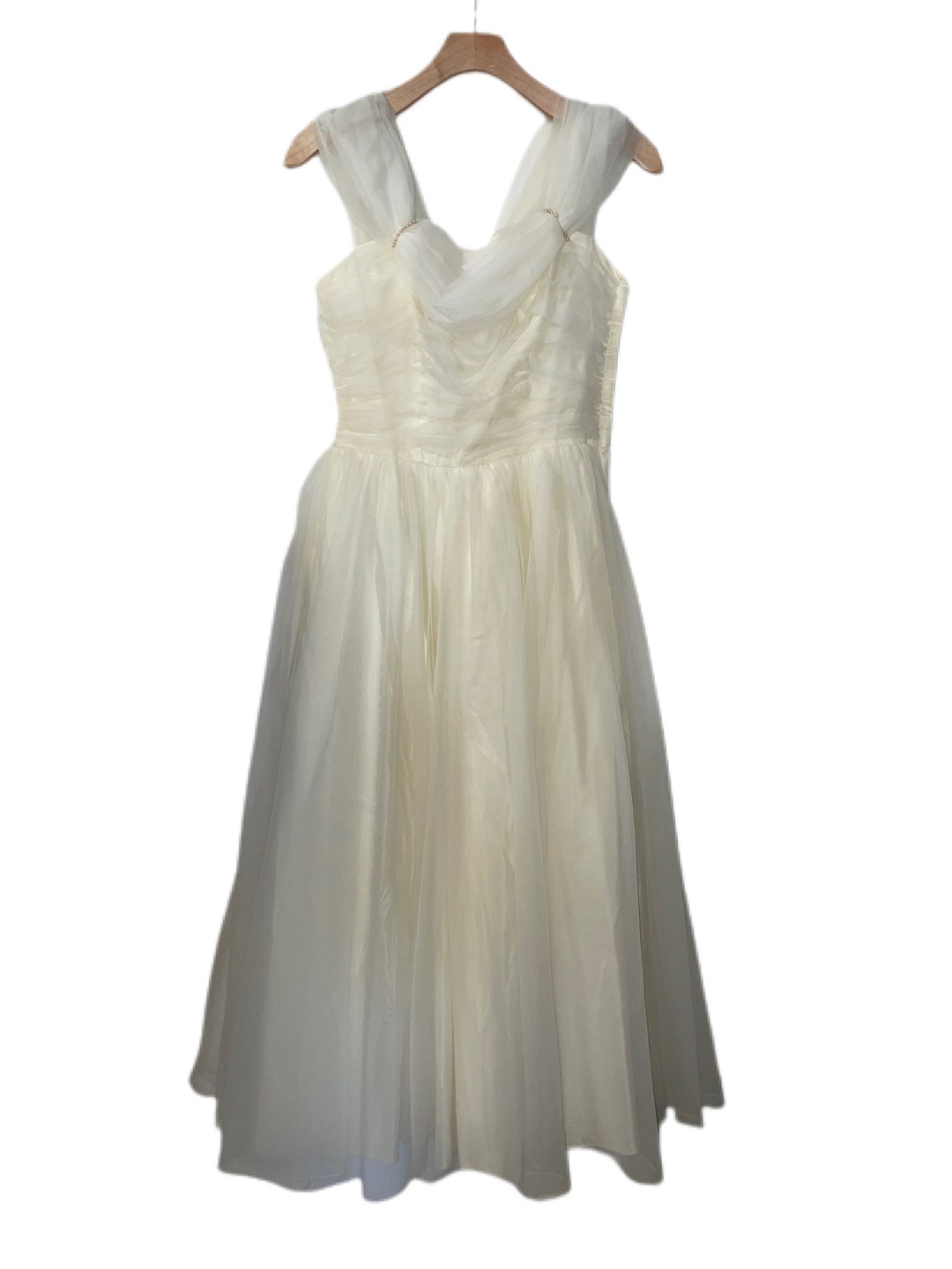 1950s Draped Chiffon White Gown Etsy — free download
