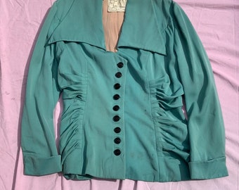 Lilli Ann 1940s Turquoise Jacket