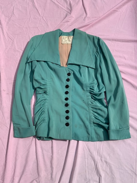 Lilli Ann 1940s Turquoise Jacket